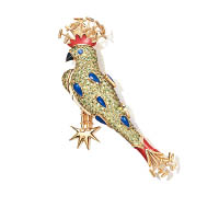 Tiffany & Co. Jean Schlumberger傳奇設計系列─Fantasy 18K黃金鑲翠榴石及金箔雕花珐琅鳳頭鳥胸針 $115.1萬 （A）