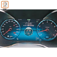 12.3吋數碼化儀錶的轉數計底部增設EQ電能顯示，有助駕駛者了解EQ Boost系統的情況。