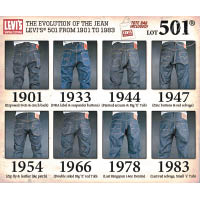 LVC系列推出的牛仔褲都會參照不同年份設計去復刻，將當中不同的剪裁特色及細節重現。