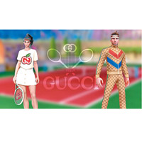 虛擬網球手角色Diana及Jonah均穿上GUCCI服飾<br>登場。