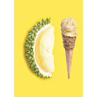 榴槤雪葩<br>意大利朱古力及雪糕品牌於7月推出了選用馬來西亞D24製作的榴槤口味，還有杧果及熱情果口味。（b）