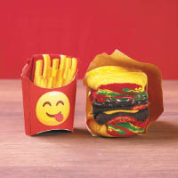薯條、漢堡包變咗兩對襪，真係好有創意！