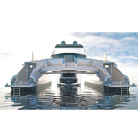 主甲板的中央位置設有平台式升降機，可將艙庫儲存的小艇、水上電單車送到水面。