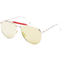 THOM BROWNE TB-015金色框綴紅色鏡橋配金色鏡片太陽眼鏡 $6,200（A）