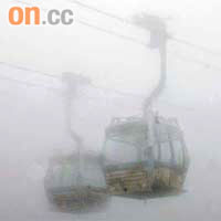 昂坪纜車在剛過去的農曆新年受濃霧困擾，頻頻停駛。