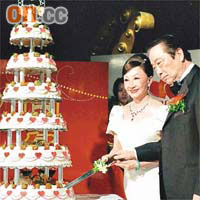 明明姐月前同老公喺上海慶祝結婚四十周年。	（鄭明明提供圖片）