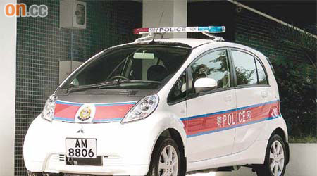新款的電動警車已於長洲正式使用。	（黃子源攝）