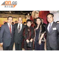 左起：黃烱強總理、前主席李三元、何超蕸總理、梁煒茵總理及梁滿林，齊為慈善出錢出力。