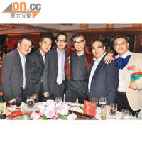 左起：洪小蓮兒子Vincent Leung、莊家彬表哥蕭立莊、盧金榮、李根泰、蔡偉基、林粵春等新舊會員打成一片。