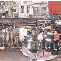 去年十二月廿九日，筲箕灣望隆街排檔遭放火燒毀。