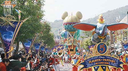 香港迪士尼樂園本年度至今的入場人次超越去年同期。	（資料圖片）