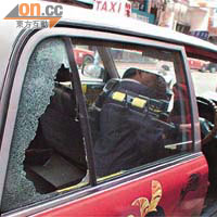 三個月前旺角亦曾發生的士遭人擊破車窗案。