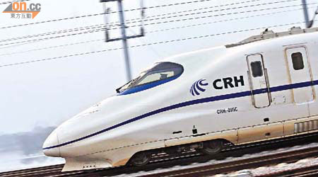 中國高鐵以速度見稱，聲稱時速超過逾三百公里。	（資料圖片）