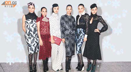冬日淑女時裝騷<br>名模齊演繹Marc Jacobs新裝，左起：姚予晴、Jocelyn Luko、劉丹、劉雯、戴小奕及Ana.R。