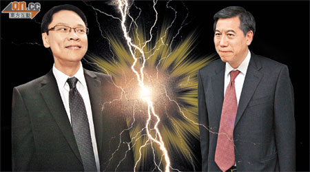 （左）無罪一身輕的陳志雲，將在ＴＶＢ大展拳腳，電視城風雲再起。	（伍鎮業攝）（右）無綫集團總經理李寶安