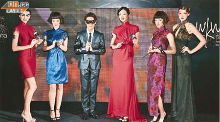 植村秀  創意彩妝<br>植村秀國際藝術總監（左三）打造五款時尚創意彩妝。	（霍振鋒攝）
