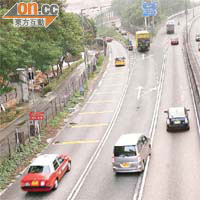 舊措施<br>車輛往城隧可選大埔公路沙田段的中線或快線。	（設計圖片）