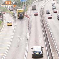 新措施<br>車輛前往城隧，需在大埔公路沙田段切出快線。