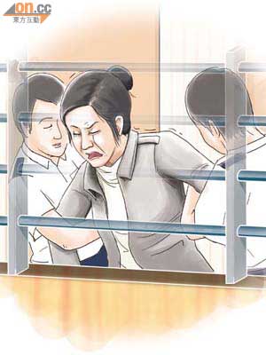 祁春艷昨日得悉自己面臨七年牢獄苦後，在犯人欄內哭得呼天搶地。	（模擬圖片）