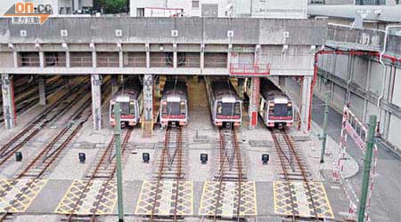 港鐵荃灣車廠昨早發生嚴重列車事故。	（資料圖片）