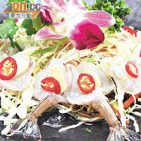 生蝦刺身為不少泰式食肆的主打食品，但會有食物中毒的風險，市民宜提高警覺，免病從口入。（資料圖片）