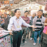 花園街販商協會主席黃培清聲言即將全民絕食抗議。