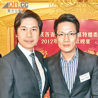金至尊數碼行政總裁吳傑莊（左）出名創意多，撞正公關公司老闆丁子高，當然好啱傾。