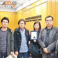 王浩賢（左）晤監警會代表，要求該會成立觀察員制度。
