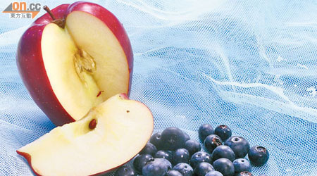 藍莓及蘋果含有豐富黃酮類。