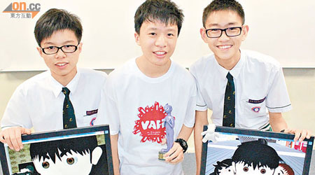 楊振威（左起）、麥正風及羅偉健，獲國際獎項第二名。