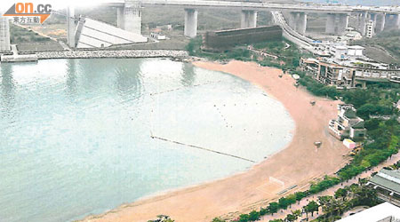 馬灣東灣泳灘改善工程完成後沙灘面積將增加逾三倍。（模擬圖片）