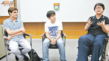 左起：Noman Mohamad、Saif Ullah與林錦萍均指，弱勢學生只要「盡己所能」亦能達到目標。（何昀諺攝）