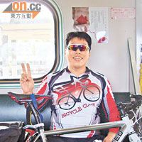 經驗豐富的台灣單車友阿煌在近日的環島遊中「炒車」入院。