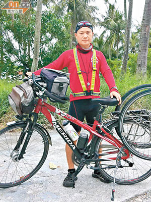 台灣單車教練馬志朋教路，單車遊台者須做足準備。（受訪者提供）