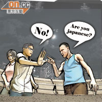日籍夫婦遇襲示意圖<br>兇徒用英語詢問日籍夫婦是否日本人，他們回答不是。