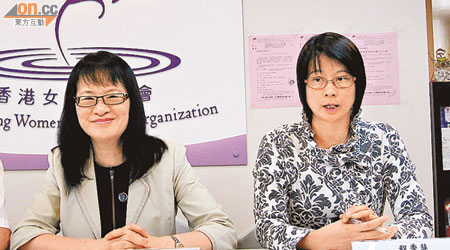 周蘿茜（左）指，本港學生的國家意識薄弱，導致對「七‧一」及「十‧一」假期可謂「無感覺」。（李寶怡攝）