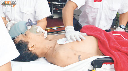 救護員指陳竹男傷痕顏色較記者照片所顯示為淡。（資料圖片）