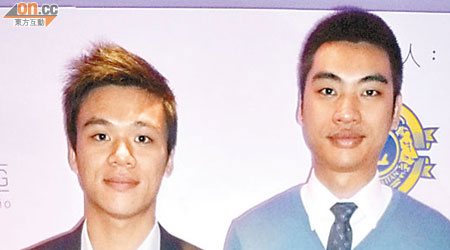 鄧耀昇（左）為撐哥哥鄧耀邦，冠名贊助東華幫助弱勢婦女嘅籌款晚會。（潘翠華攝）