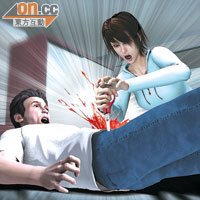 漁灣邨謀殺案模擬圖 <br>2.男友上床入睡後遭報復，遭利剪重創下體。