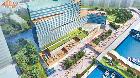 有酒店集團在紅磡興建地標式酒店，大廈將以海浪形狀設計。（電腦模擬圖）