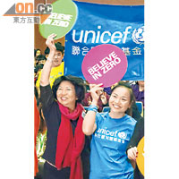 紀文鳳（左）同李慧詩（右）為聯合國兒童基金會出心出力，兩人都反對小朋友打機當遊戲。