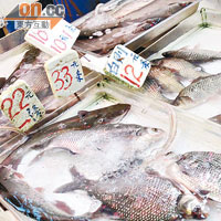 本港魚檔亦有出售鯿魚（左）及鯽魚（右）。