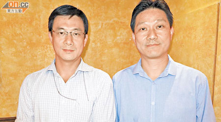曾昭科（左）和陳祖光（右）批評鄧國威帶頭破壞機制，決定退出薪酬趨勢調查委員會。（林裕華攝）