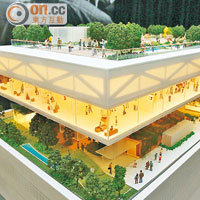 中環街市「城中綠洲」項目的模型。