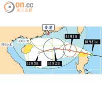 颱風羅莎逐步靠近本港，將於今日進入本港八百公里範圍內。