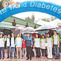 糖尿聯會舉行健步行，期望市民關注糖尿病，以及鼓勵病友多做運動。（袁志豪攝）