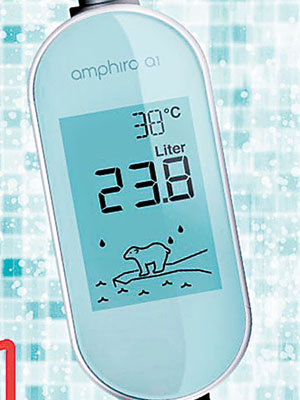 瑞典供應商設計的環保水錶顯示即時用水量及電力消耗。（互聯網圖片）