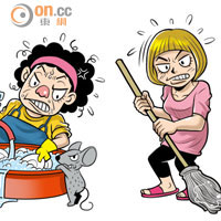 2.家庭主婦到不同地方做清潔散工。