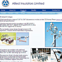 Allied Insulators Limited網頁顯示，該公司供應、設計及製造不同種類的絕緣體。（ Allied Insulators Limited網頁）