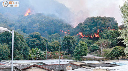 落馬洲發生山火，附近居民須要疏散。